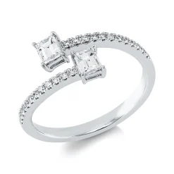 Ring aus 585 Gold Weißgold 26 Diamanten 0,55ct W-SI B:8,3mm