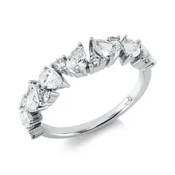 Ring aus 585 Gold Weißgold 15 Diamanten 1,33ct W-SI B:4,7mm