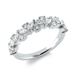Ring aus 585 Gold Weißgold 19 Diamanten 0,85ct W-SI B:4,5mm
