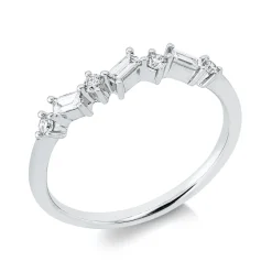 Ring aus 585 Gold Weißgold 7 Diamanten 0,25ct W-SI B:3,3mm
