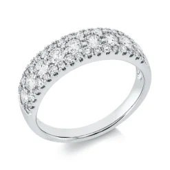 Ring aus 585 Gold Weißgold 43 Diamanten 1,09ct W-SI B:5,5mm