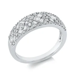 Ring aus 585 Gold Weißgold 63 Diamanten 0,83ct W-SI/PI B:6,1mm
