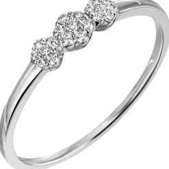Ring aus 585 Gold Weißgold mit 21 Diamanten Brillanten 0,13 Ct Damen