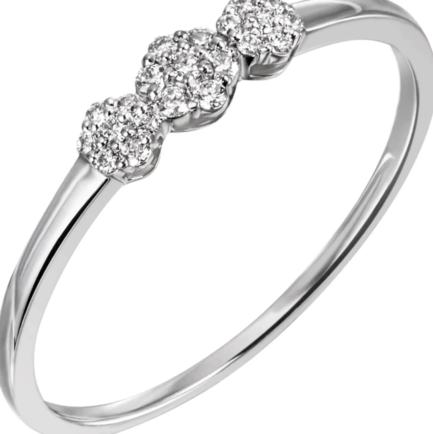 Ring aus 585 Gold Weißgold mit 21 Diamanten Brillanten 0,13 Ct Damen