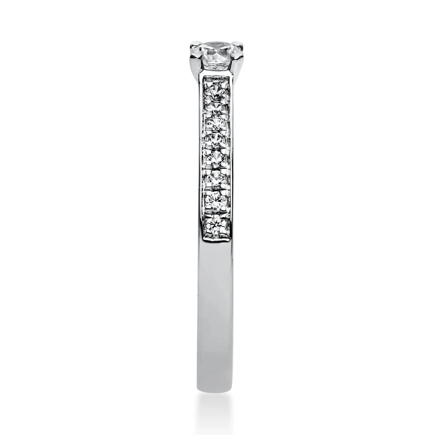 Ring aus 585 Gold Weißgold mit 17 Diamanten Brillanten 0,29 Ct. 4er-Krappe