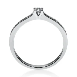 Ring aus 750 Gold Weißgold mit 17 Diamanten Brillanten 0,22 Ct. 4er-Krappe