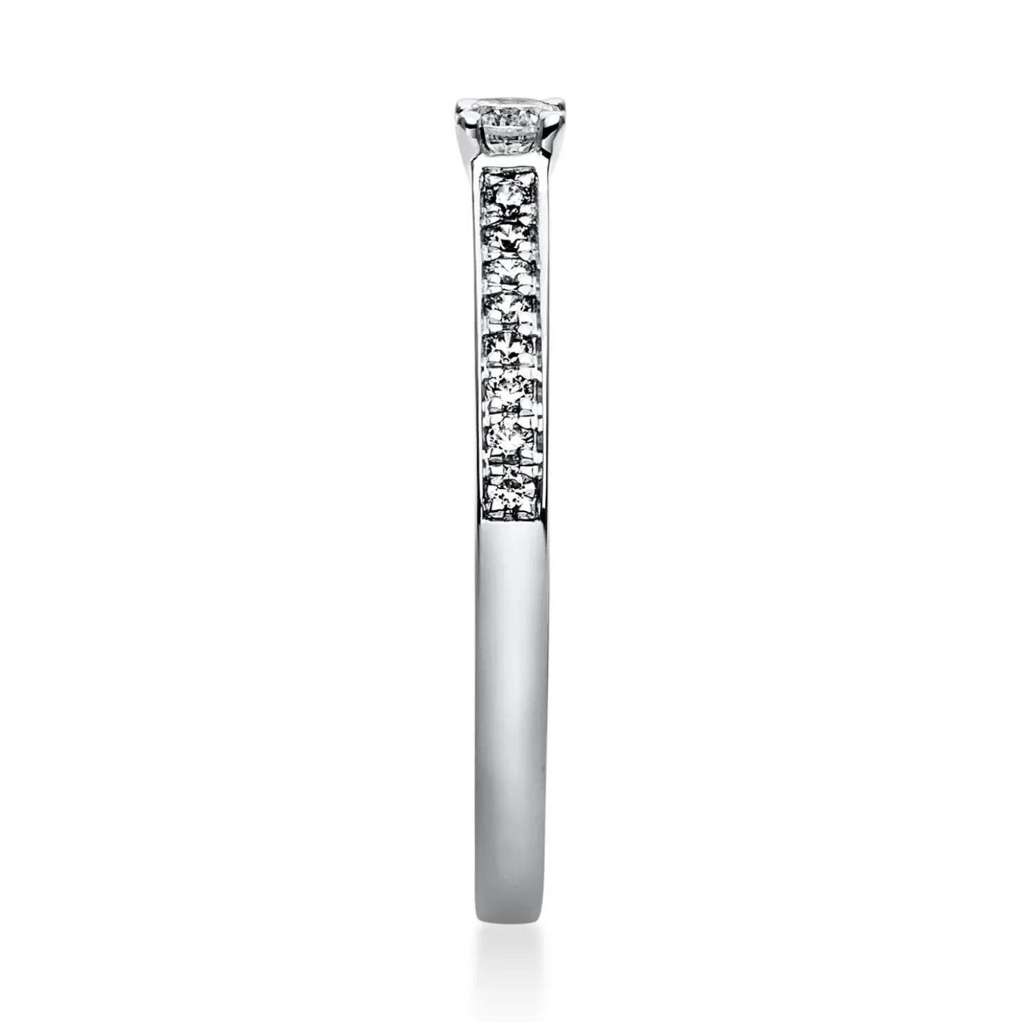 Ring aus 750 Gold Weißgold mit 17 Diamanten Brillanten 0,22 Ct. 4er-Krappe