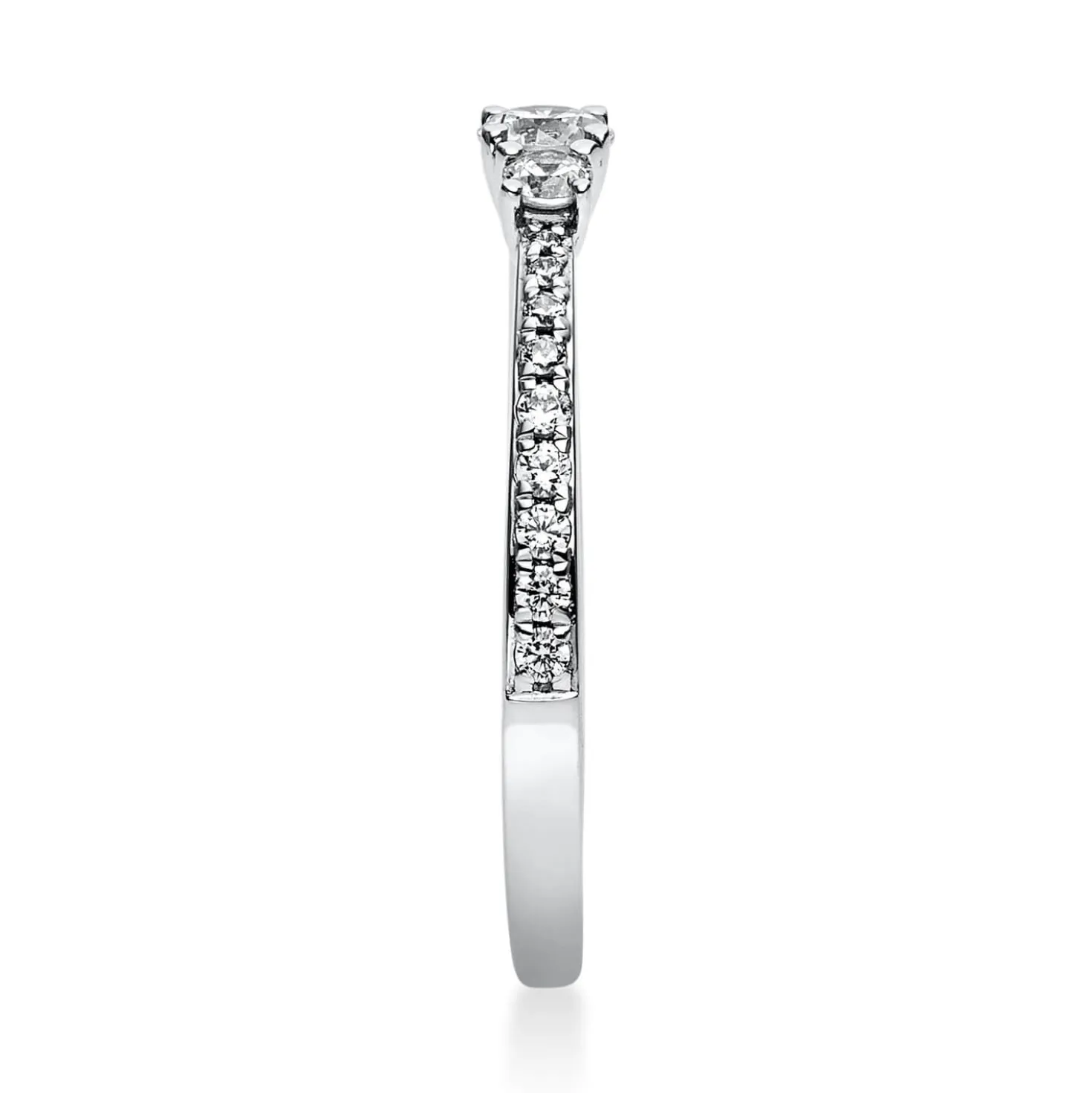 Ring aus 750 Gold Weißgold mit 21 Diamanten Brillanten 0,37 Ct. 4er-Krappe