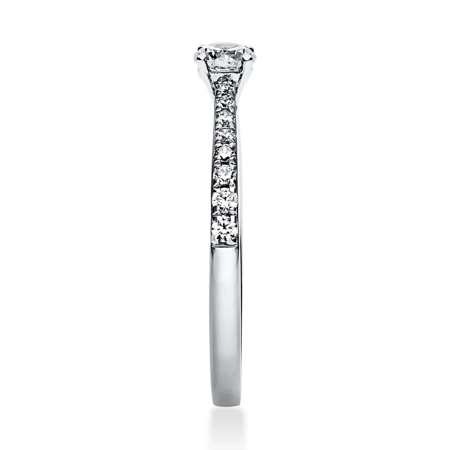 Ring aus 585 Gold Weißgold mit 17 Diamanten Brillanten 0,37 Ct. 4er-Krappe