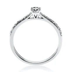 Ring aus 585 Gold Weißgold mit 17 Diamanten Brillanten 0,37 Ct. 4er-Krappe