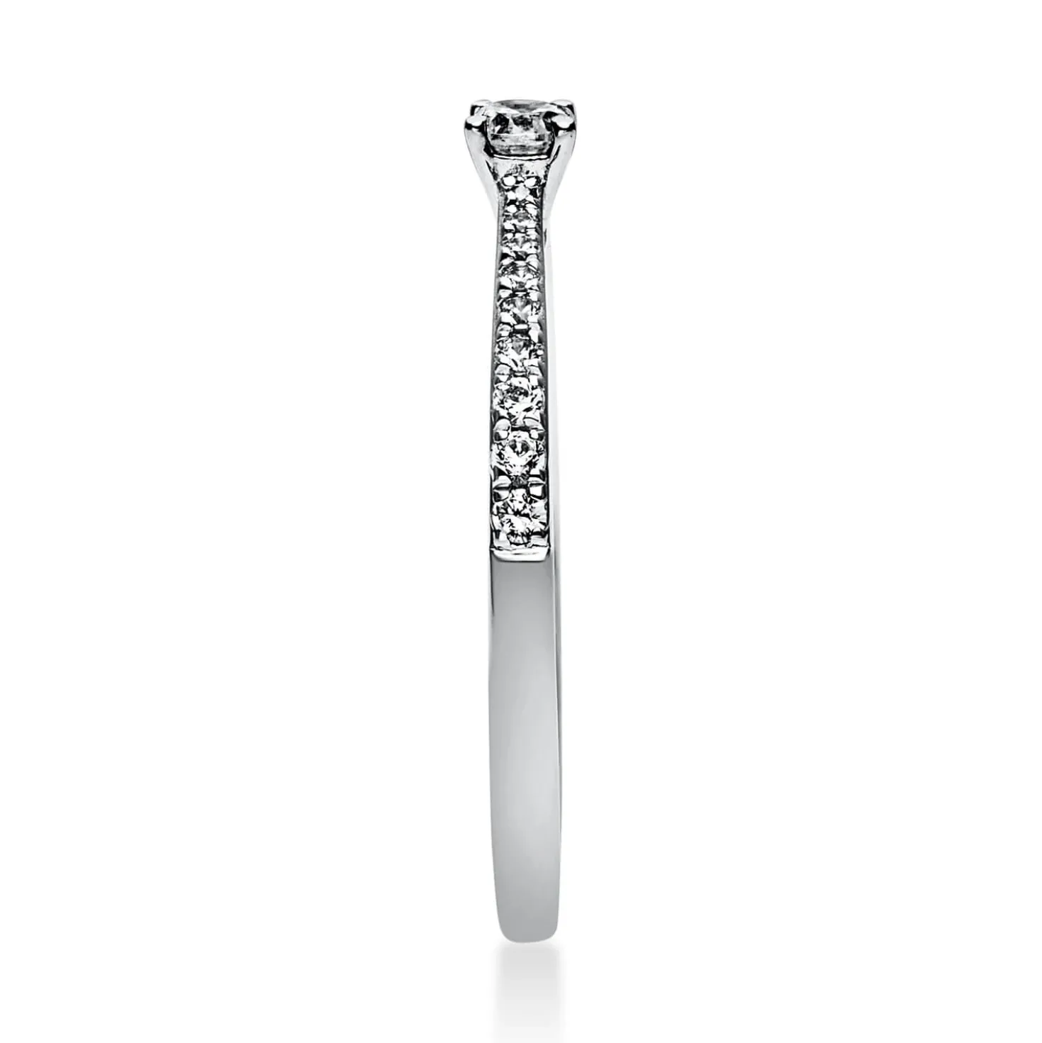 Ring aus 585 Gold Weißgold mit 19 Diamanten Brillanten 0,22 Ct. 4er-Krappe