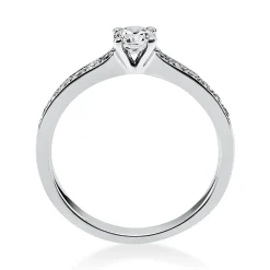 Ring aus 585 Gold Weißgold mit 17 Diamanten Brillanten 0,43 Ct. 4er-Krappe