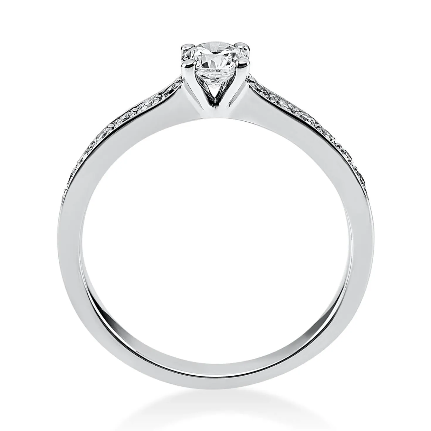 Ring aus 585 Gold Weißgold mit 17 Diamanten Brillanten 0,43 Ct. 4er-Krappe