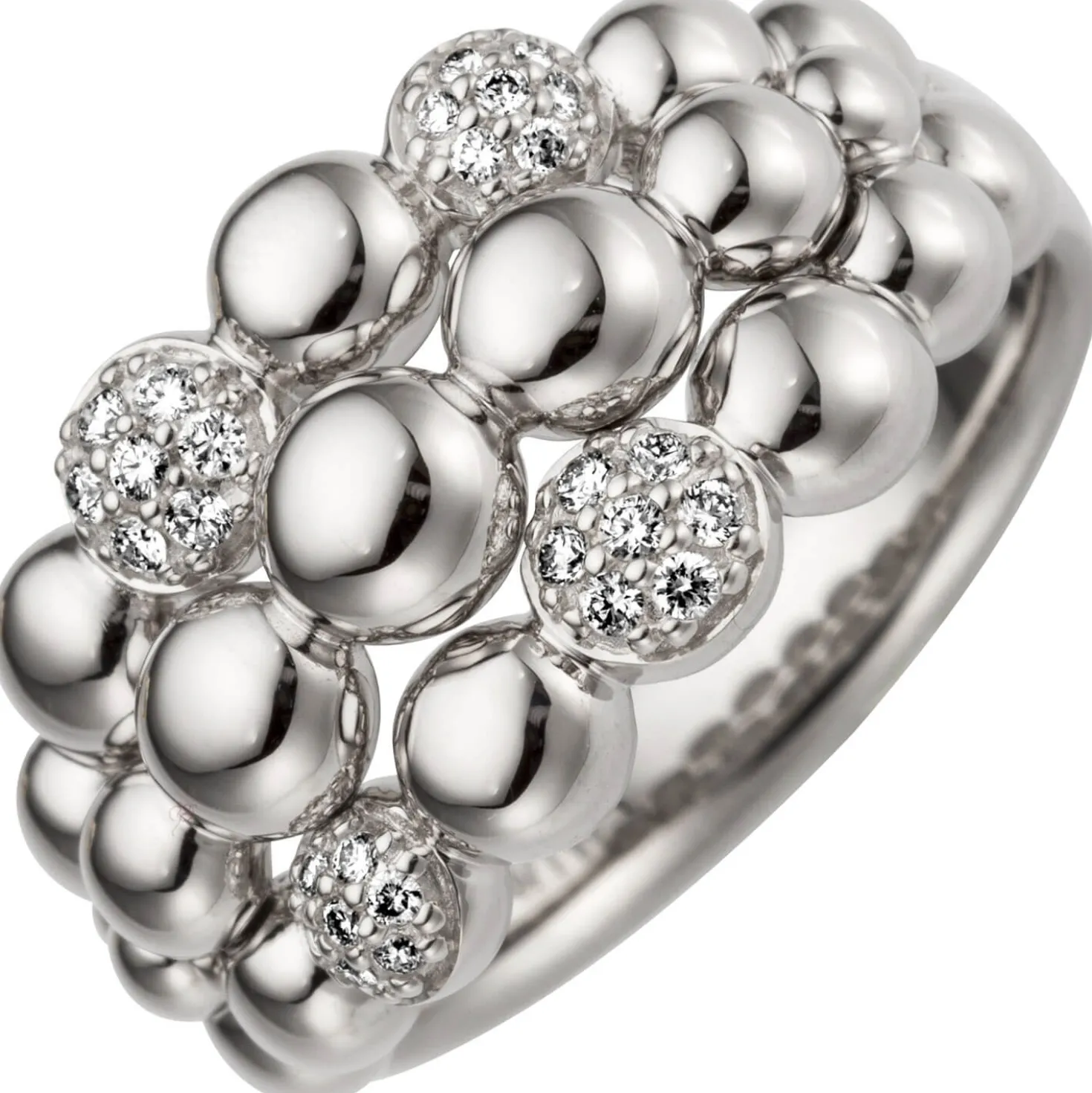 Ring aus 585 Gold Weißgold mit 28 Diamanten Brillanten 0,15ct TW/SI Fingerring
