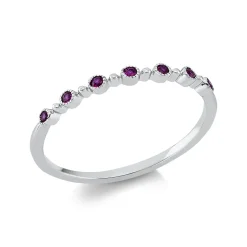Ring aus 750 Gold Weißgold 7 Rubine 0,08ct rot B:1,7mm