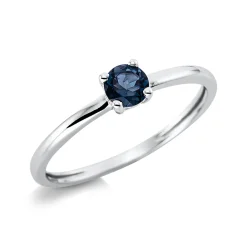 Ring aus 750 Gold Weißgold Topas 0,3ct London Blue B:4mm 4er-Krappe