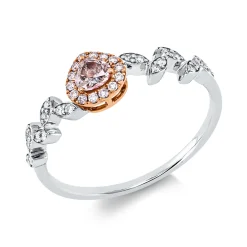 Ring aus 750 Gold weiß/rot 35 Diamanten 0,28ct B:5,6mm