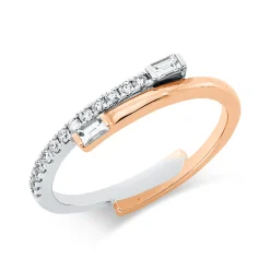 Ring aus 750 Gold weiß/rot 15 Diamanten 0,23ct TW-SI B:3,4mm