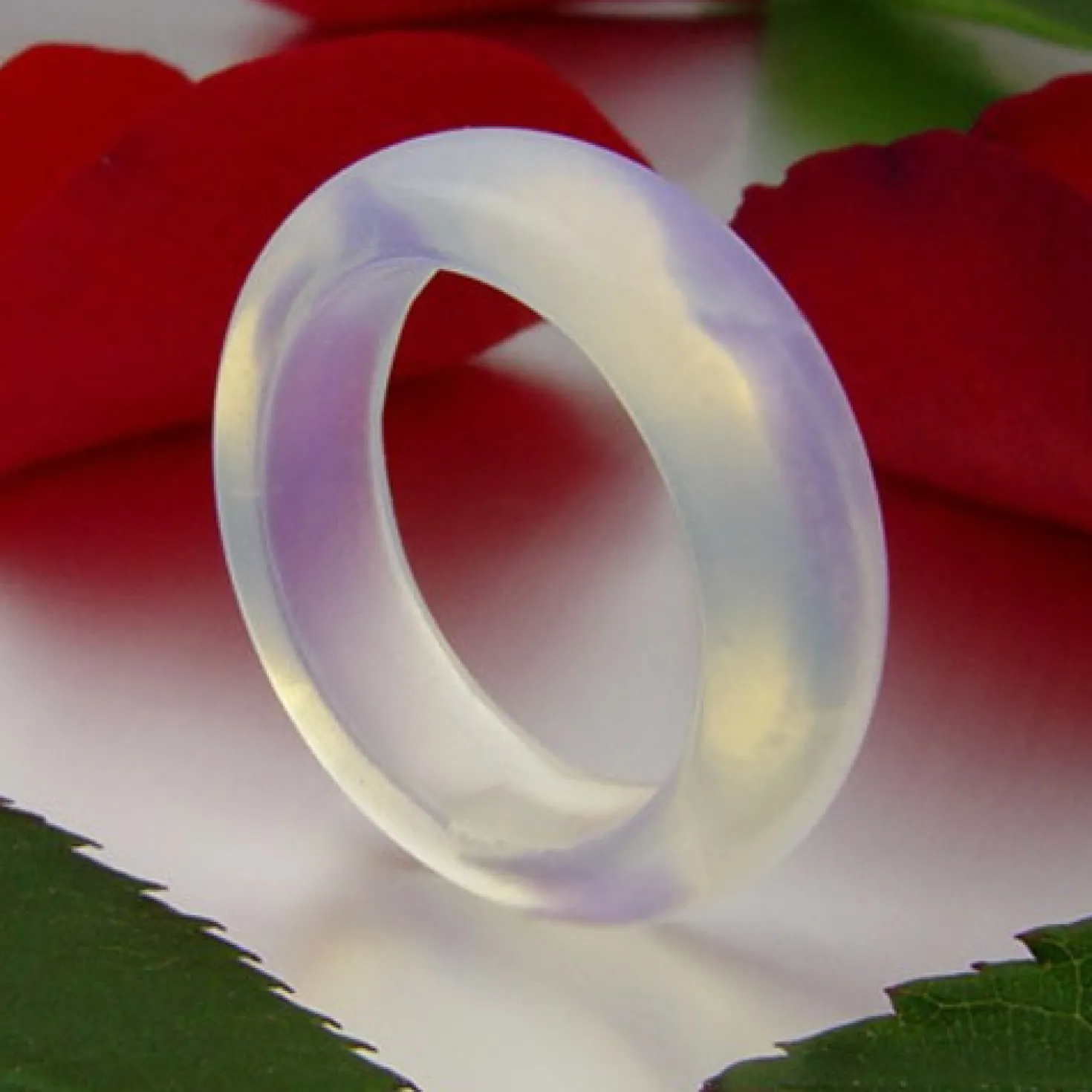 Ring aus Opalit-Mondstein Mondsteinring Opalitring Damenring Fingerring schlicht