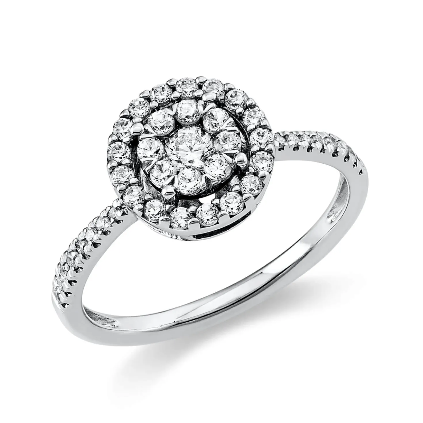 Ring aus 950 Platin 41 Brillanten 0,4ct TW-SI 1 Brillant 0,1ct TW-SI Ø9mm