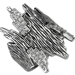 Ring aus 925 Silber geschwärzt mit 24 weißen Zirkonia Fingerring Damen