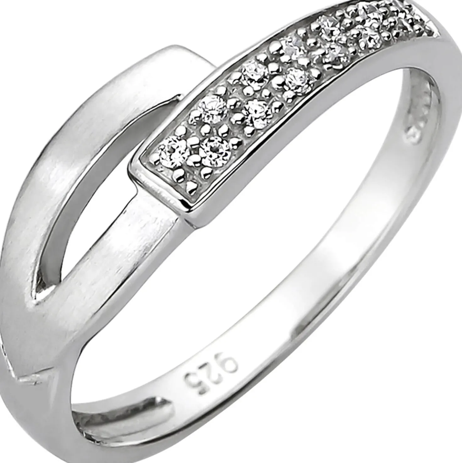 Ring aus 925 Silber mit 13 Zirkonia weiß Silberring Fingerring Fingerschmuck