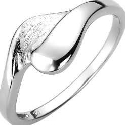 Ring aus 925 Silber teileismatt teilglänzend Fingerschmuck Fingerring rhodiniert