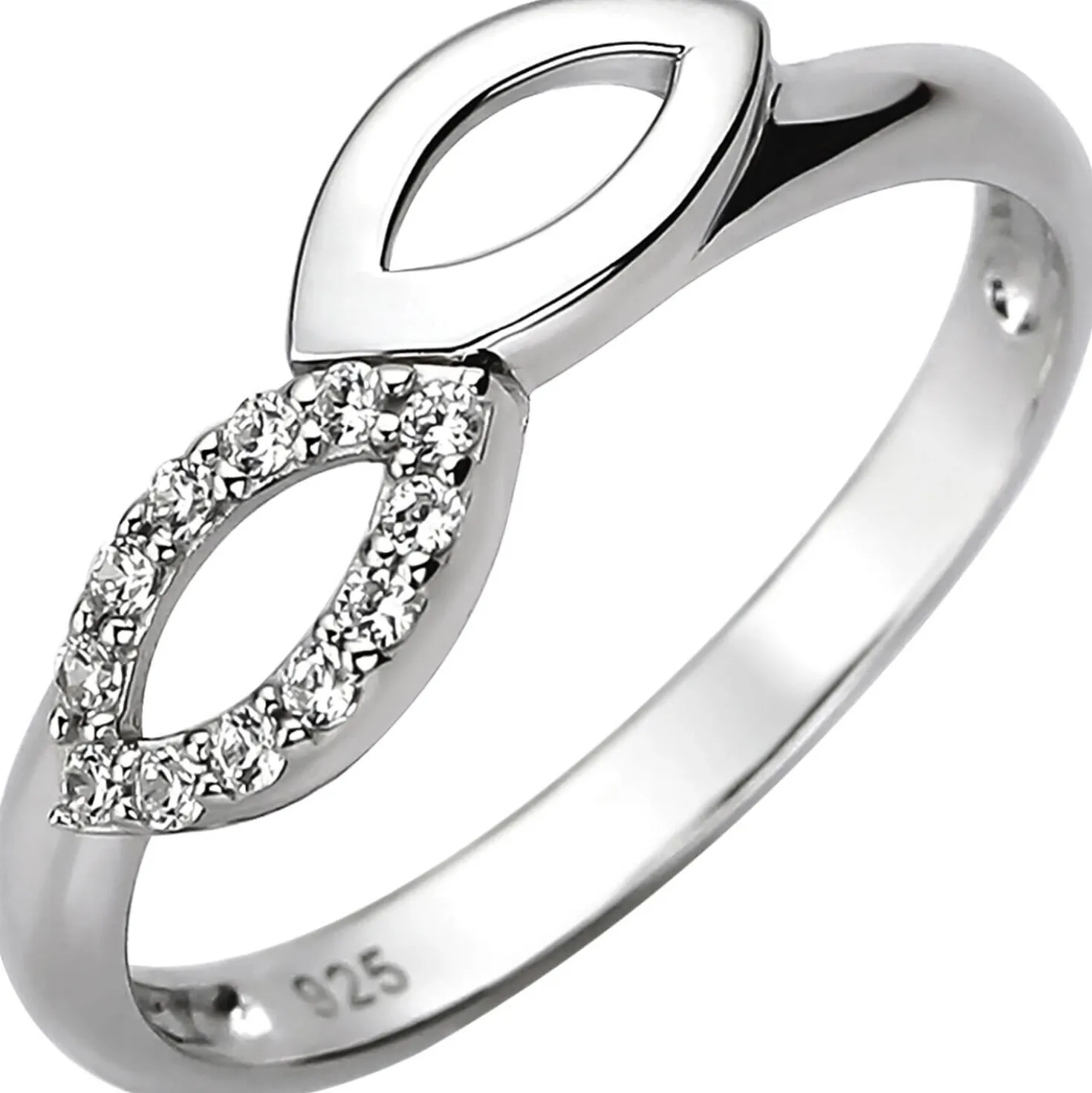 Ring aus 925 Silber 12 Zirkonia Silberring Fingerring Fingerschmuck rhodiniert