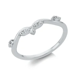 Ring aus 750 Weißgold 8 Brillanten 0,09ct TW-SI 1 Brillant 0,04ct TW-SI B:4,5mm