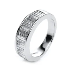 Ring aus 750 Weißgold 21 Diamanten Baguette-Schliff 1,29ct TW-VSI B:6mm