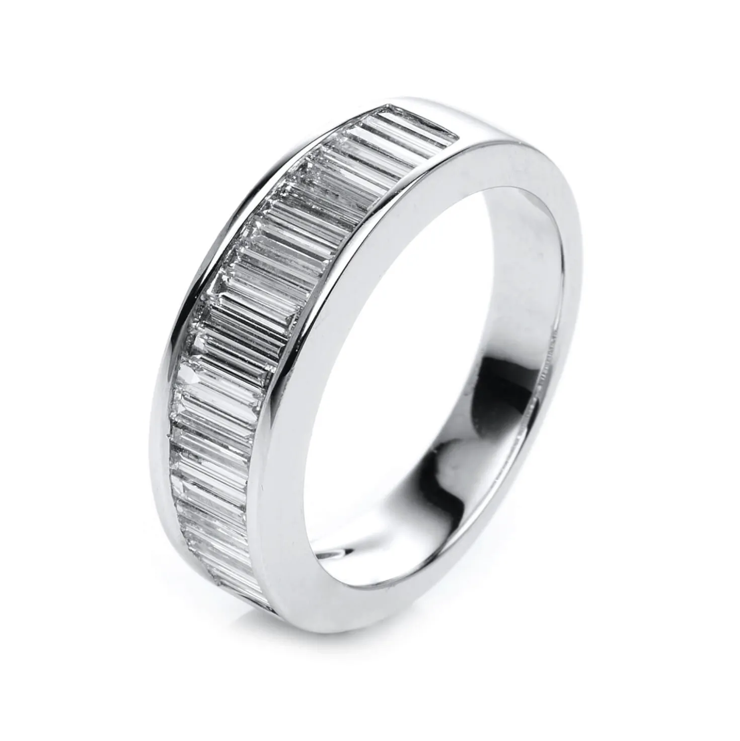 Ring aus 750 Weißgold 21 Diamanten Baguette-Schliff 1,29ct TW-VSI B:6mm