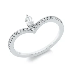 Ring aus 750 Weißgold 30 Diamanten Fanatsy-Schliff 0,24ct TW-SI B:6,7mm