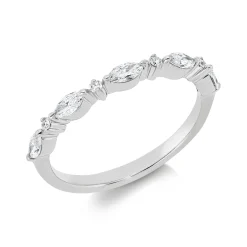 Ring aus 750 Weißgold 9 Diamanten Fanatsy-Schliff 0,36ct TW-SI B:2,2mm