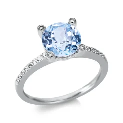 Ring aus 750 Weißgold Topas 2,41ct skyblue 36 Diamanten 0,22ct TW-SI Ø8,4mm