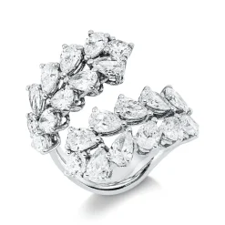 Ring breit aus 750 Gold Weißgold 22 Diamanten 4,42ct B:22,1mm