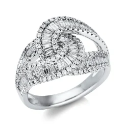Ring breit aus 750 Gold Weißgold 217 Diamanten 1,49ct TW-SI B:13,5mm
