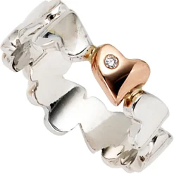 Ring Brillant 0.01Ct W/SI 585 Gold Weißgold Rotgold