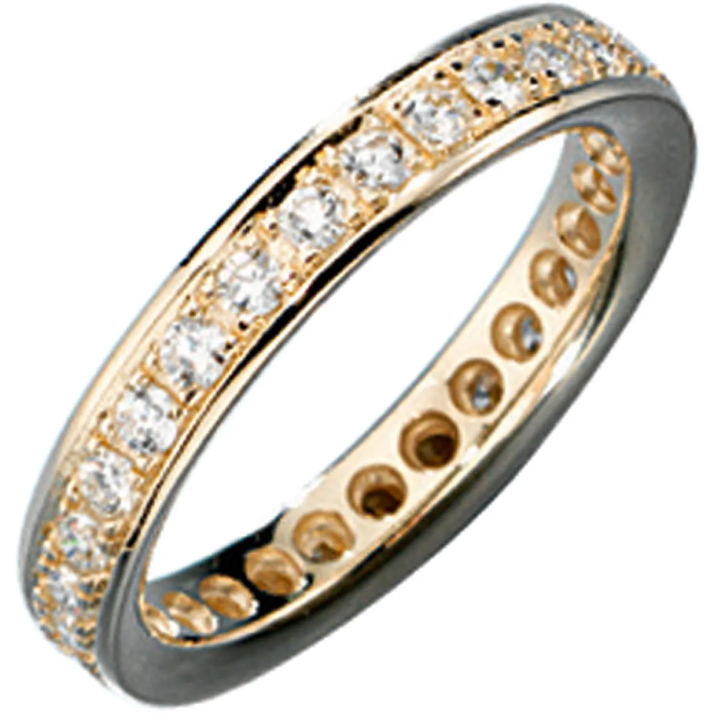 Ring Damen Memoryring mit Diamanten 0.75Ct Brillanten 585 Gold Gelbgold