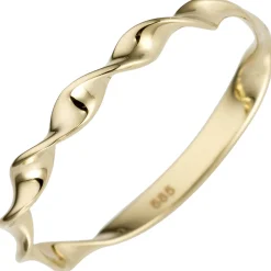 Ring Damenring aus 585 Gold Gelbgold gedreht glänzend schlicht Breite 2,2mm