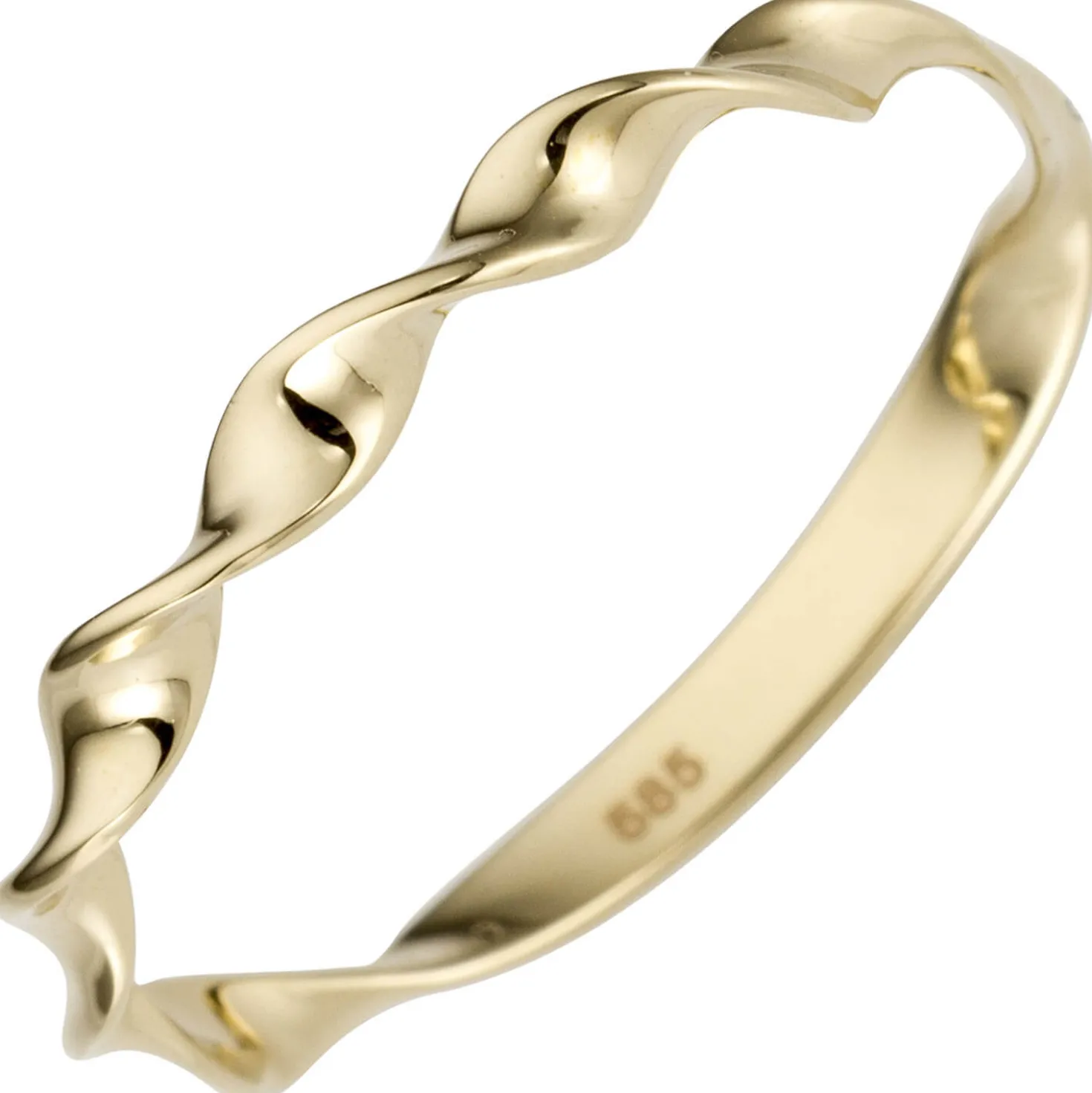 Ring Damenring aus 585 Gold Gelbgold gedreht glänzend schlicht Breite 2,2mm
