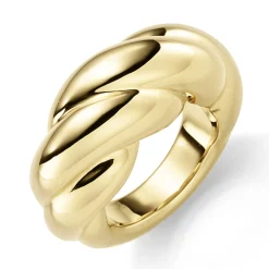 Ring Damenring aus 585 Gold Gelbgold gewölbt glänzend hohl Breite 12mm