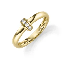 Ring Damenring aus 585 Gold Gelbgold mit 4 Diamant-Brillanten 0,08ct. TW-SI