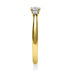 Ring Damenring aus 750 Gold Gelbgold mit 3 Diamanten Brillanten 0,33 Ct.