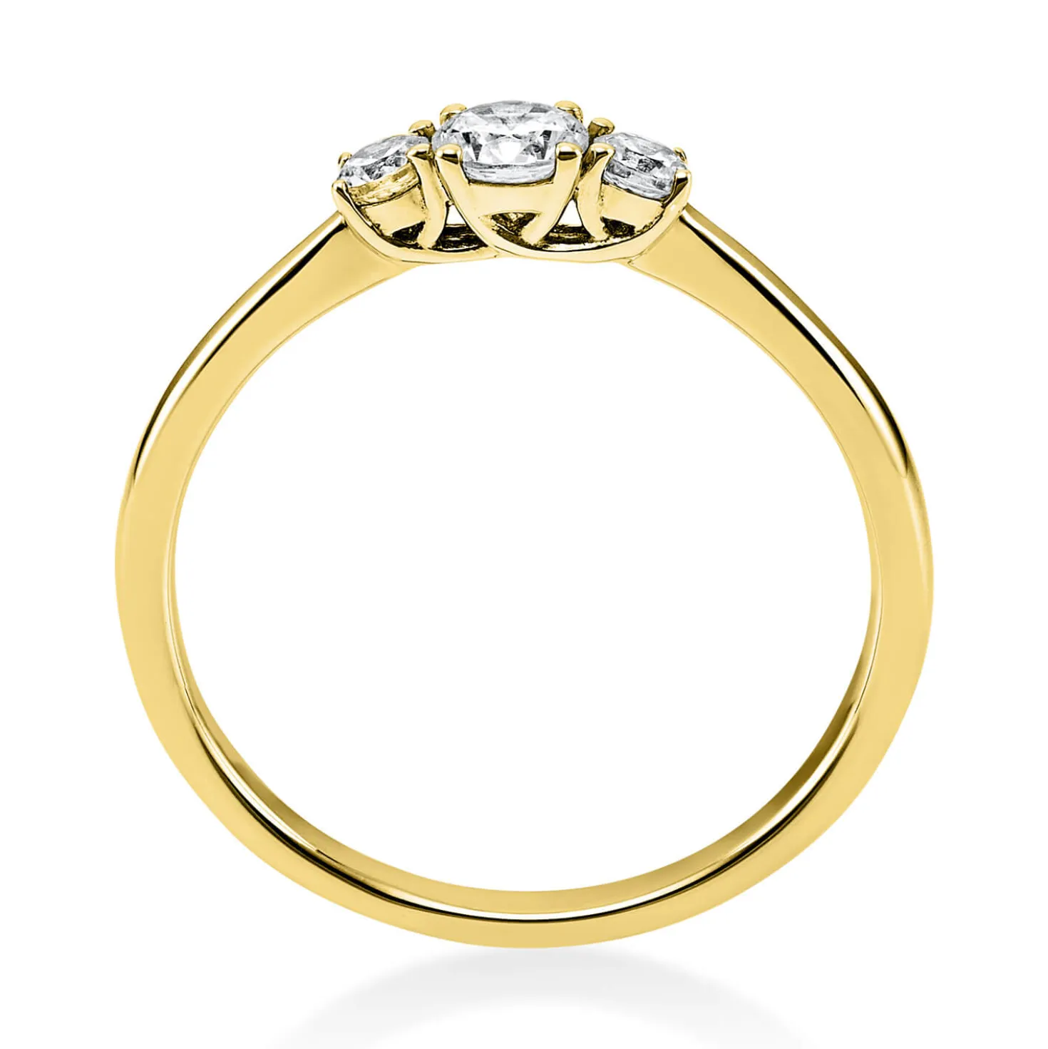 Ring Damenring aus 585 Gold Gelbgold mit 3 Diamanten Brillanten 0,33 Ct.