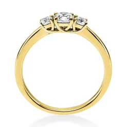 Ring Damenring aus 585 Gold Gelbgold mit 3 Diamanten Brillanten 0,47 Ct.