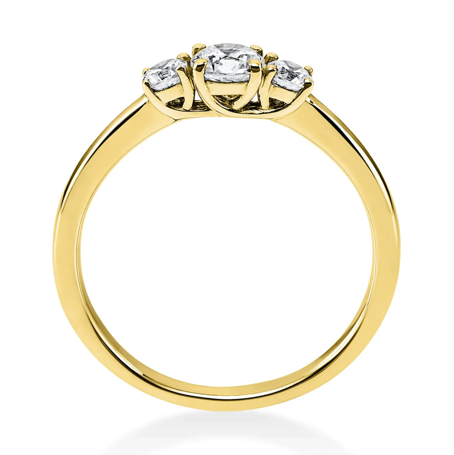 Ring Damenring aus 585 Gold Gelbgold mit 3 Diamanten Brillanten 0,47 Ct.