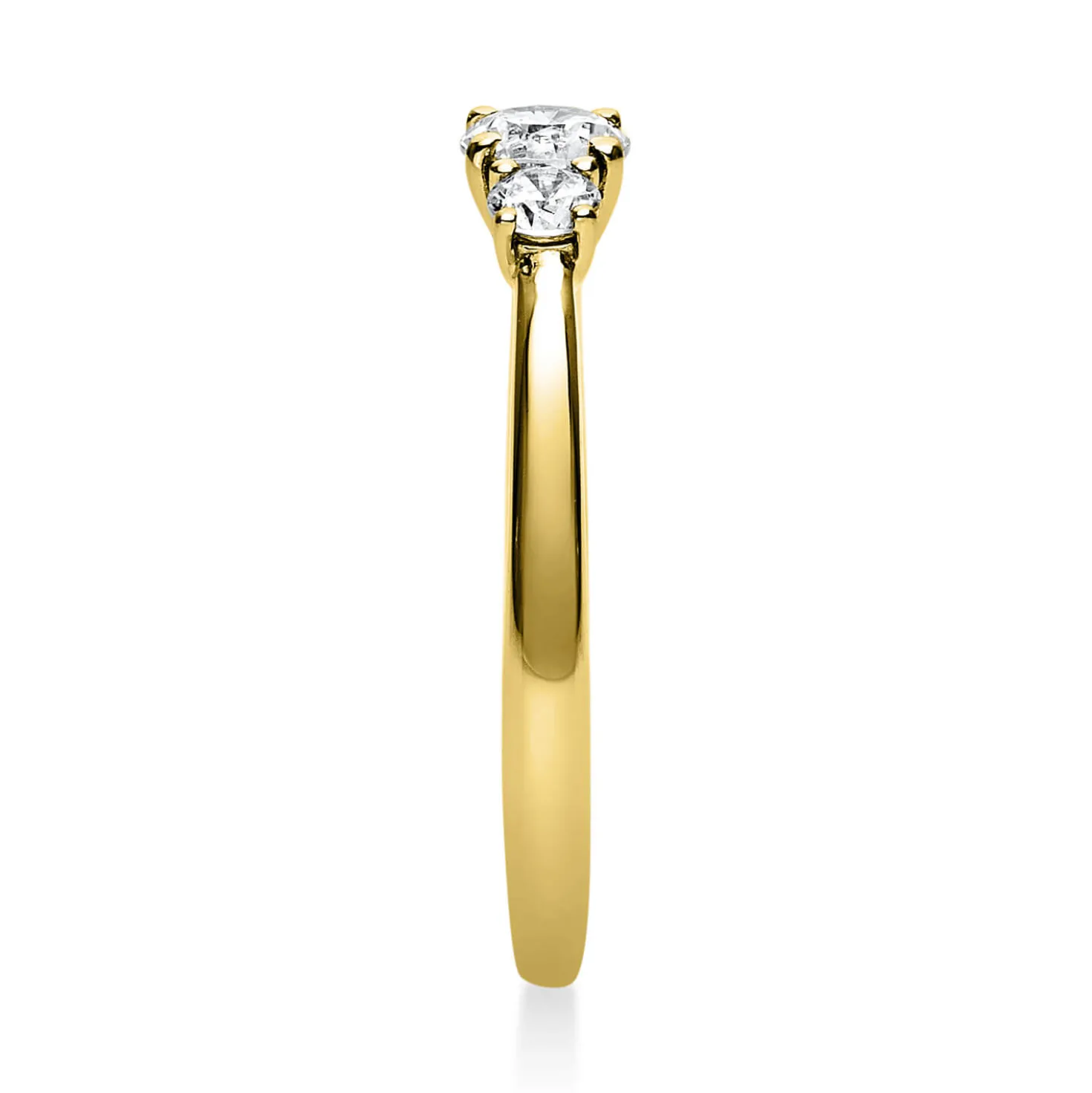 Ring Damenring aus 750 Gold Gelbgold mit 3 Diamanten Brillanten 0,47 Ct.