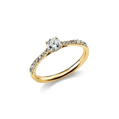 Ring Damenring aus 750 Gold Gelbgold mit 17 Diamanten Brillanten 0,51 Ct.