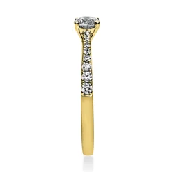 Ring Damenring aus 750 Gold Gelbgold mit 17 Diamanten Brillanten 0,51 Ct.