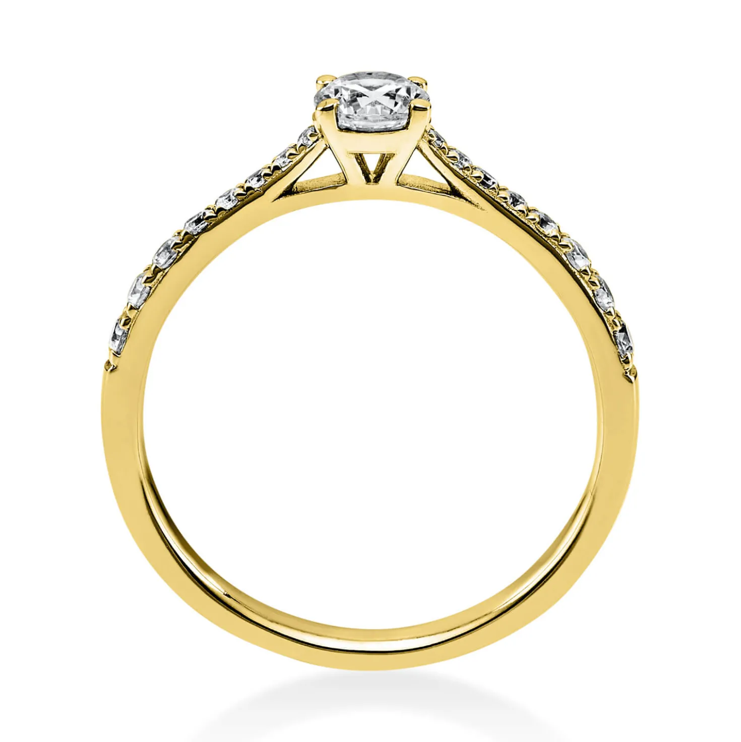 Ring Damenring aus 585 Gold Gelbgold mit 17 Diamanten Brillanten 0,51 Ct.
